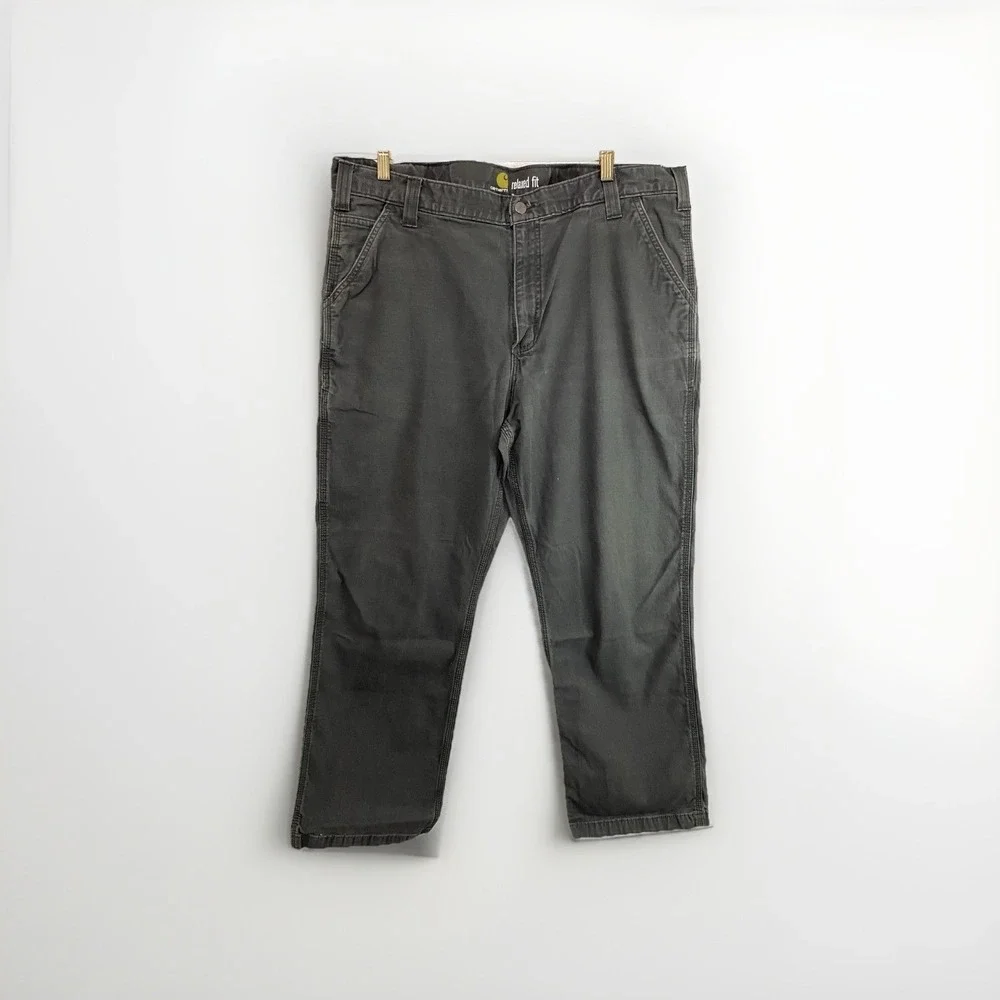 Carhartt Mens 40x30 Relaxed Fit Canvas Work Pants Shadow Grey 102291-306